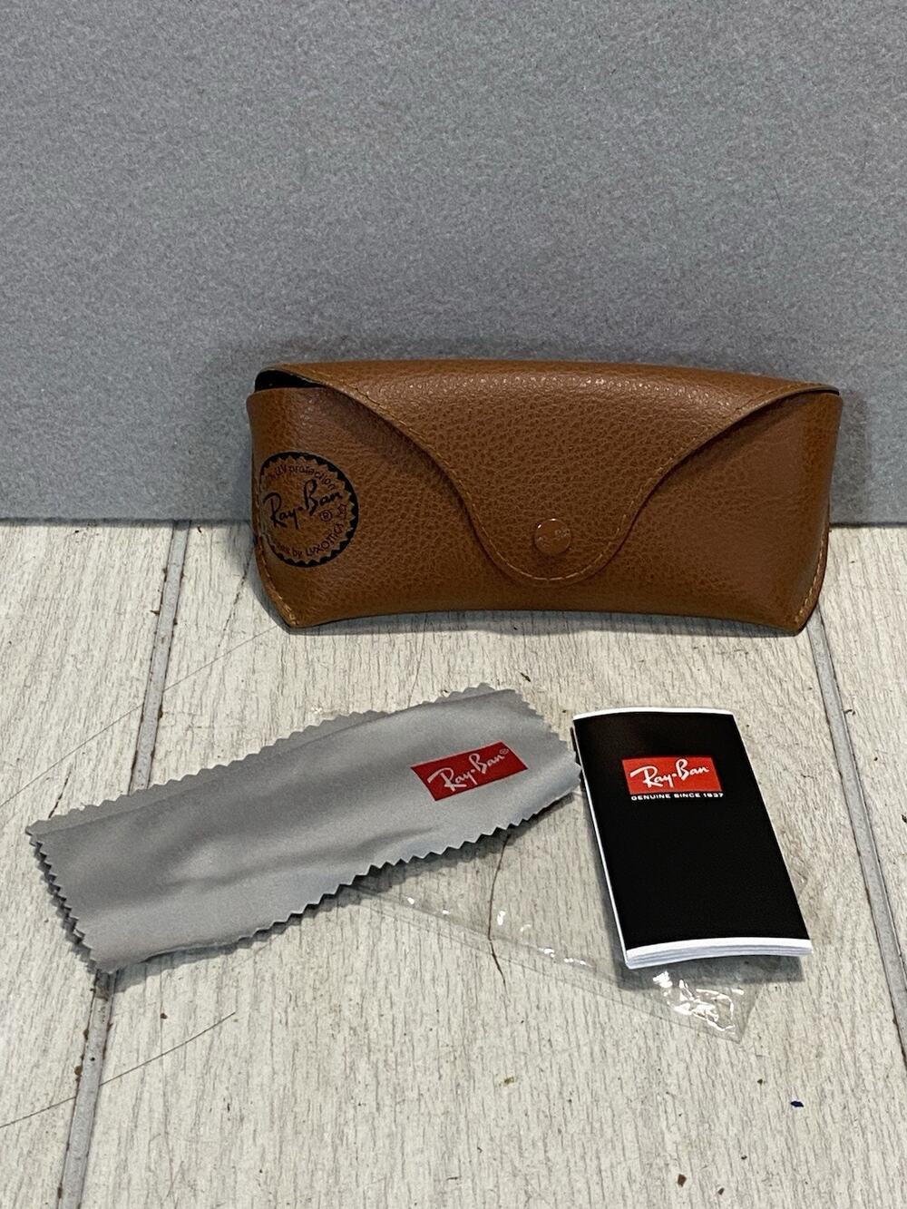 RAY BAN BROWN CASE ONLY GLASSES SUNGLASSES SOFT LEATHER HARD POUCH HOLDER CLOTH